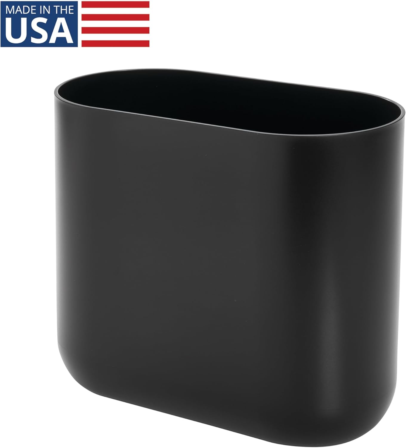 Small Slim Plastic Bathroom Trash Can, Black | Garbage Can for Bedroom, Office, Desk, Dorm