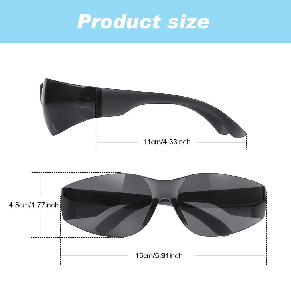 100 Pack Bulk Safety Glasses for Work Lab Building, Dark Black
