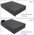 2U Server Cabinet Case 19 Inch Rack Mount Lockable Drawer