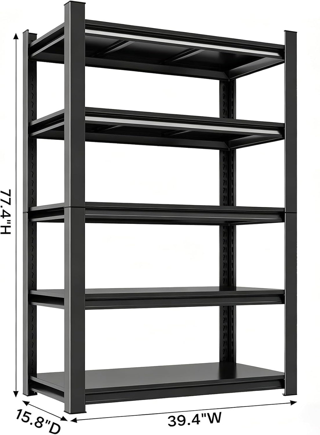 Heavy Duty Garage Shelving Unit, 5-Tier Adjustable Metal Shelving, 2500 lbs Capacity Steel Storage Shelves