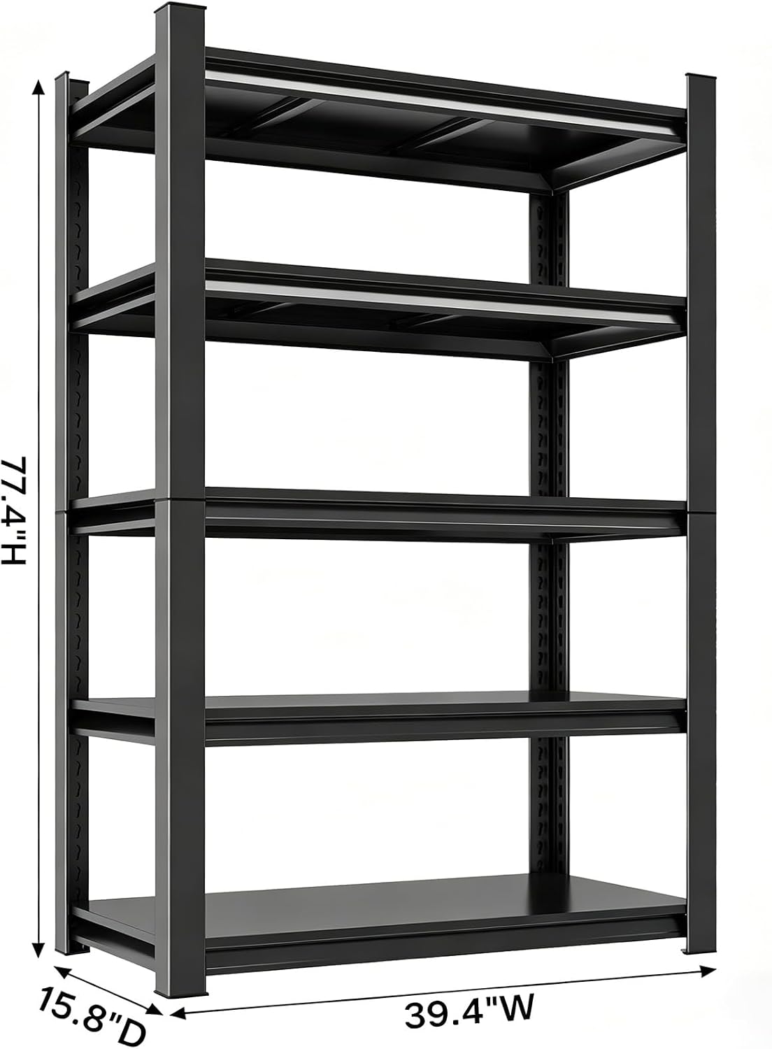 Heavy Duty Garage Shelving Unit, 5-Tier Adjustable Metal Shelving, 2500 lbs Capacity Steel Storage Shelves