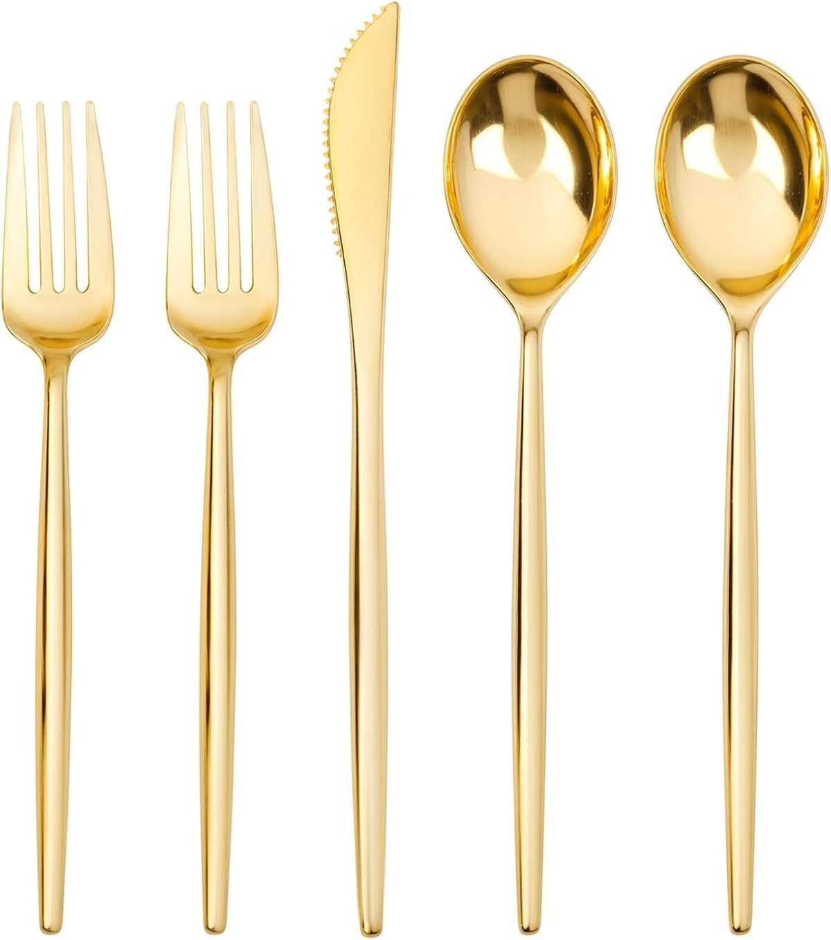 Gold Plastic Silverware, 300-Piece Disposable Cutlery Set