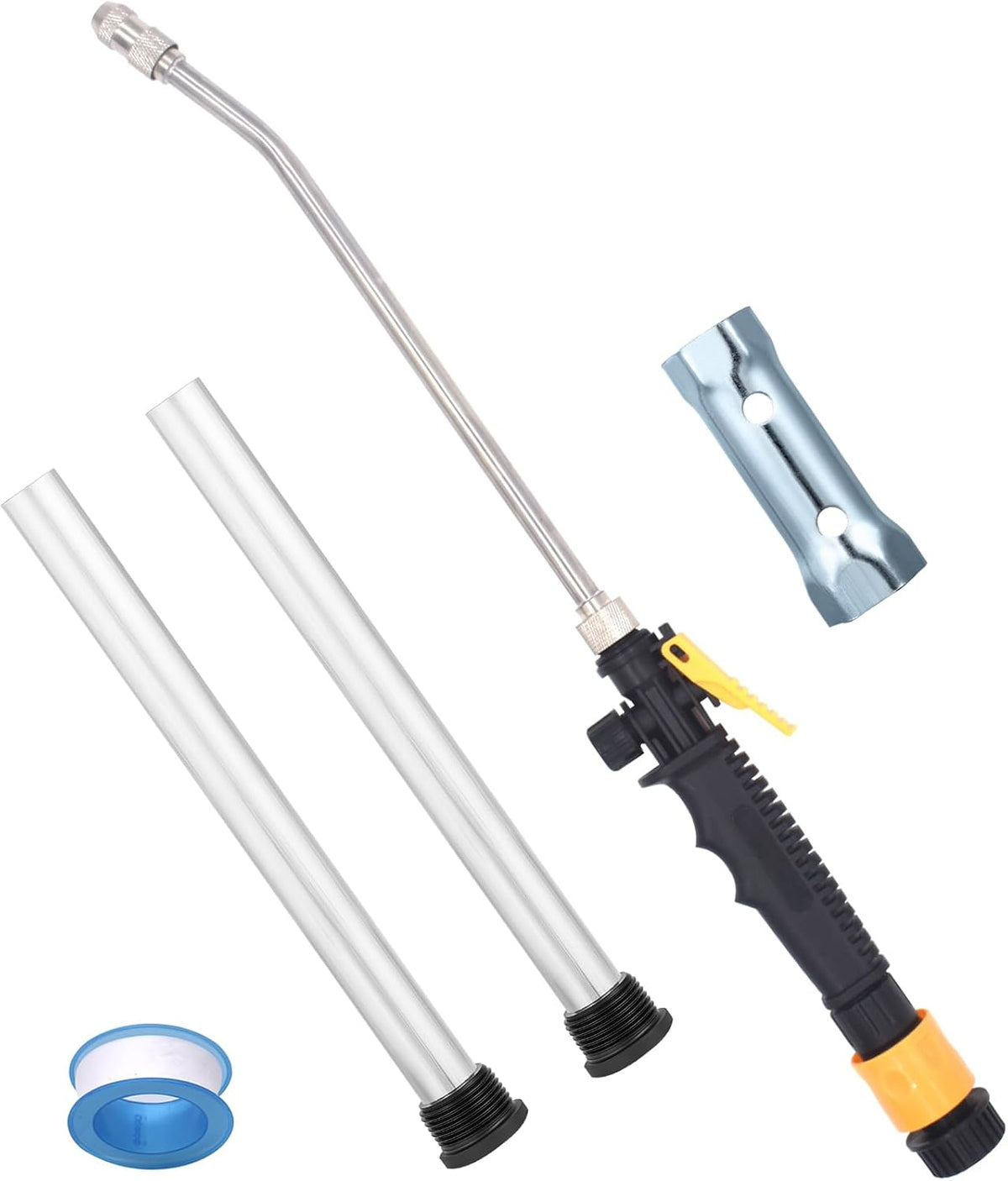 RV Water Heater Anode Rod & Flush Wand & Element Socket - 9.25"L x 3/4"NPT Thread Magnesium Rod for Suburban, Mor-Flo, Camper Hot Water Tank Cleaning Rinser with Dual Hex Wrench Removal Tool