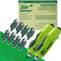 Double Sided Tape with Retractable Dispenser Roller - Permanent, Acid Free, Transparent - 2 Runners & 8 Refill