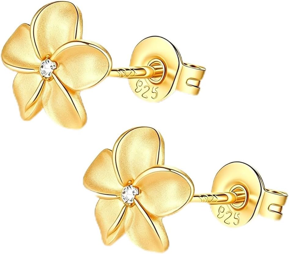 925 Sterling Silver Stud Earrings for Women Small Flower Earrings