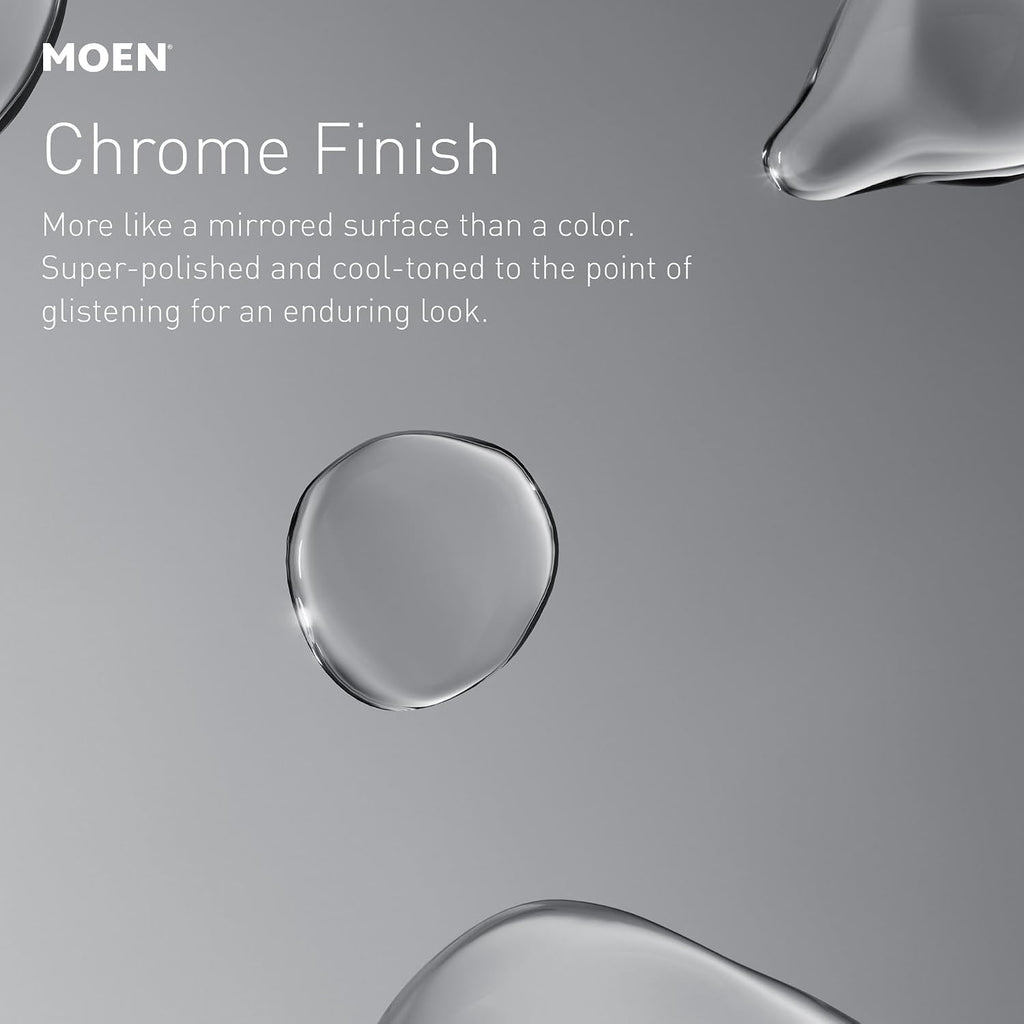 Moen Brantford Chrome Pressure Balancing Modern Bathtub and Shower Trim Kit with Shower Head, Shower Handle, and Tub Spout, Shower Faucet Set (Posi-Temp Valve Required), T62153EP