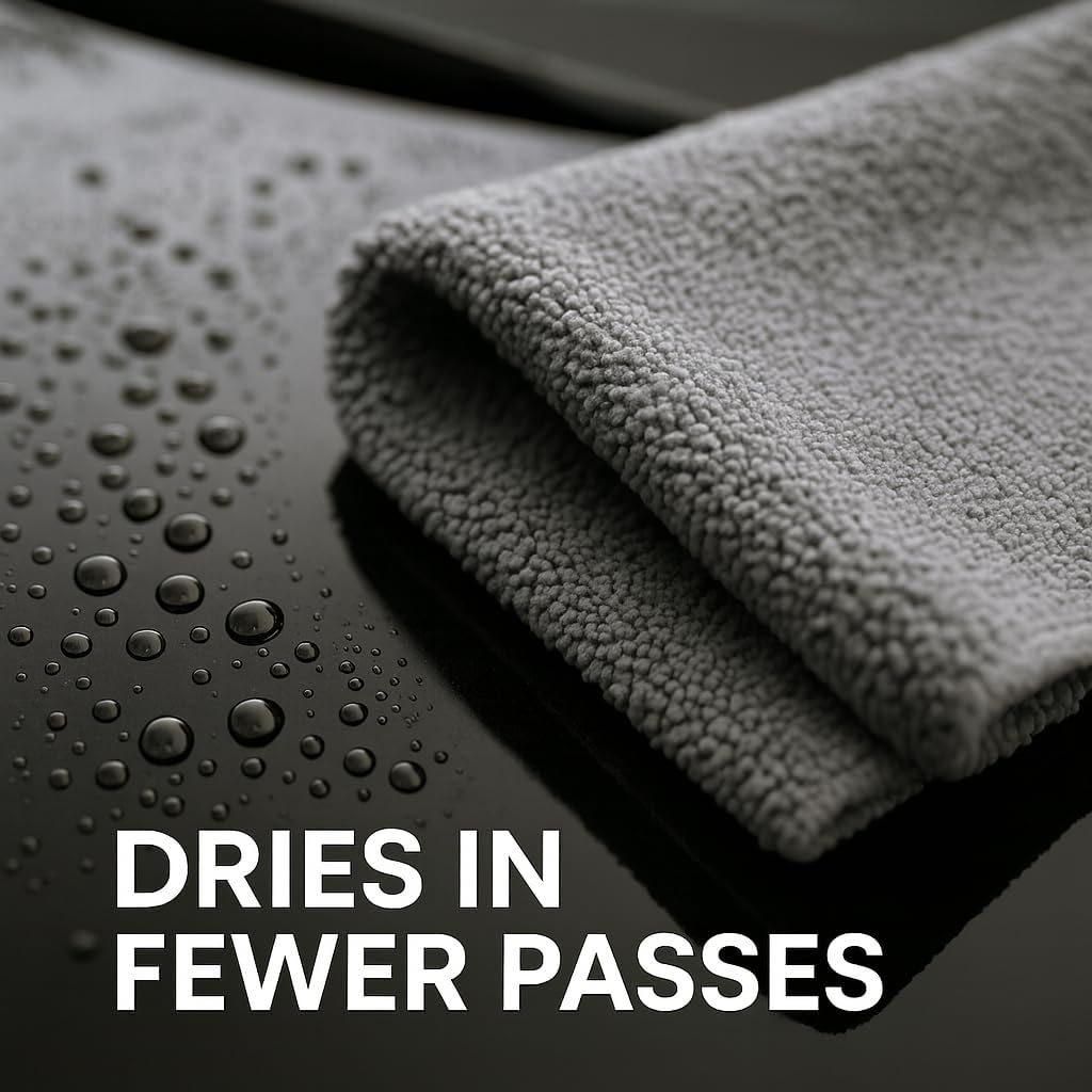Paks - Edgeless Microfiber Towels 4-Pack - Car Detailing Wash Cloths for Cleaning - 16x16 Car Drying Towel - Lint