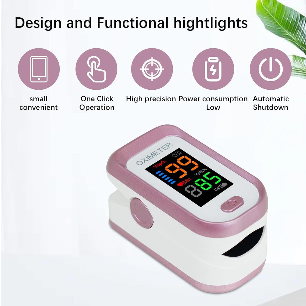 Pulse Oximeter Fingertip, Blood Oxygen Saturation Monitor with Large LED Display, Heart Rate Monitor for Adults