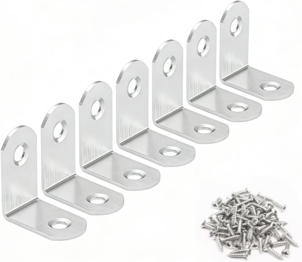 Stainless Steel Corner Brace, 20Pcs 90 Degree Right L-Shaped Metal Corner Connector Joint Plate, Cabinet, DIY