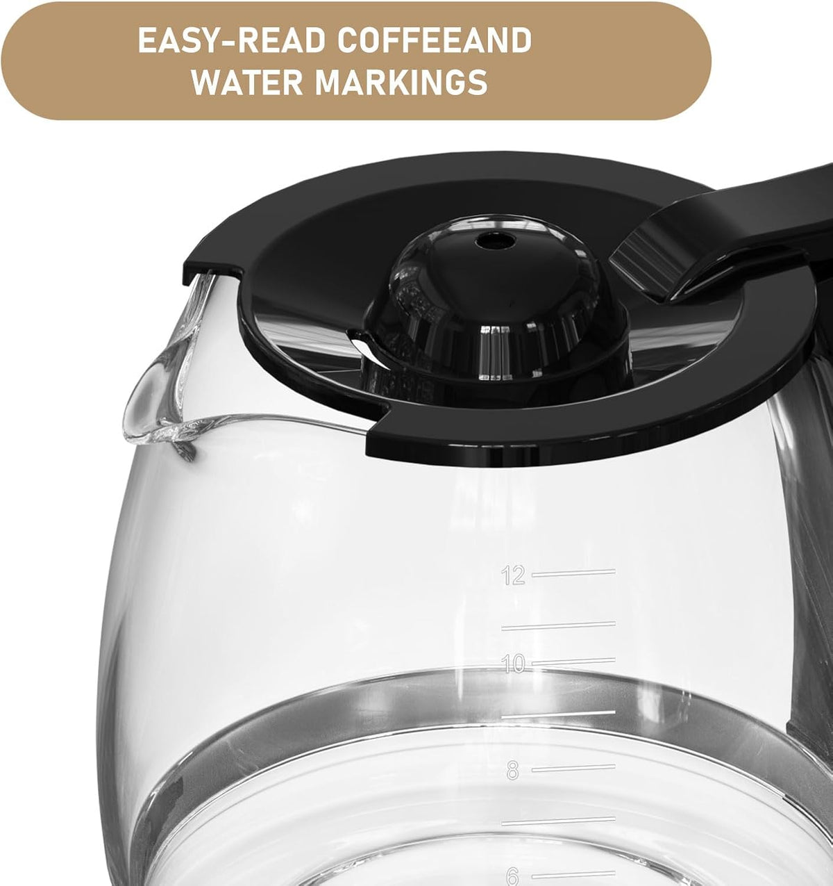 12-Cup Replacement Coffee Carafe Compatible with Hamilton Beach Coffee maker Pot 49902, 49915, 49905C, CM4309, 49317