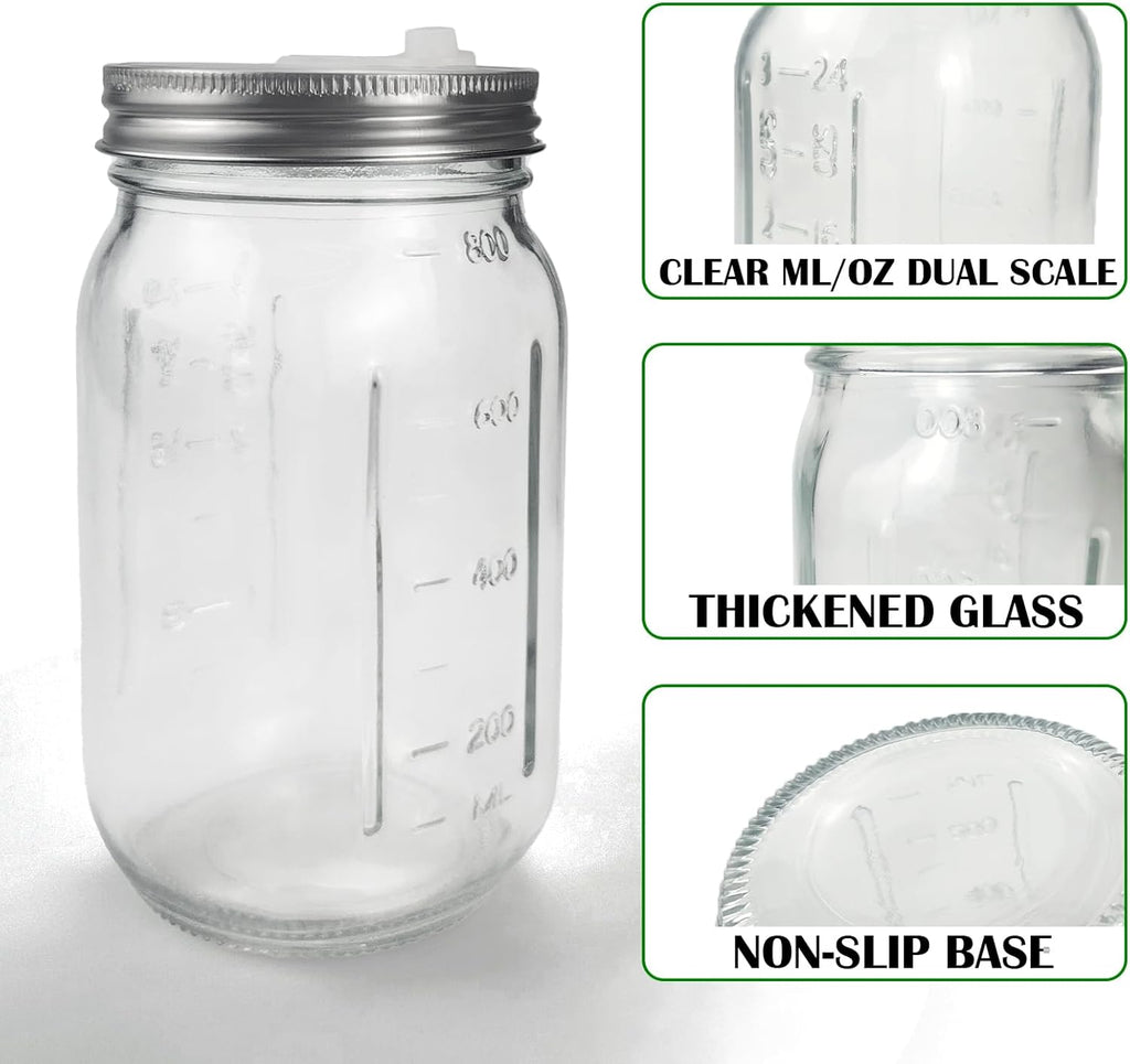 32 oz Mason Jar Fermentation Kit, 2 Pack Fermentation Jars, Fermentation Lids, Fermenting Weights and Airlocks