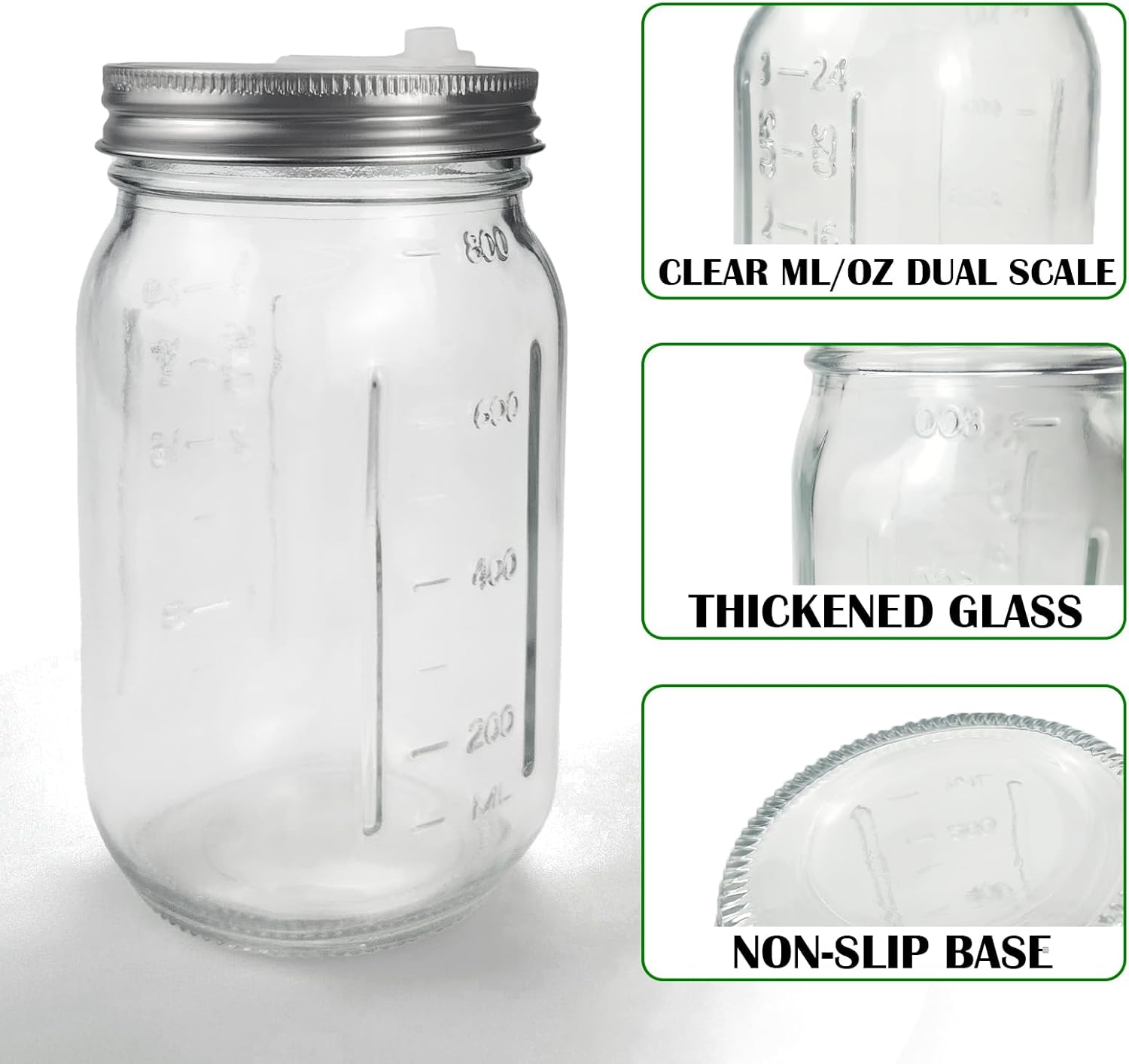 32 oz Mason Jar Fermentation Kit, 2 Pack Fermentation Jars, Fermentation Lids, Fermenting Weights and Airlocks