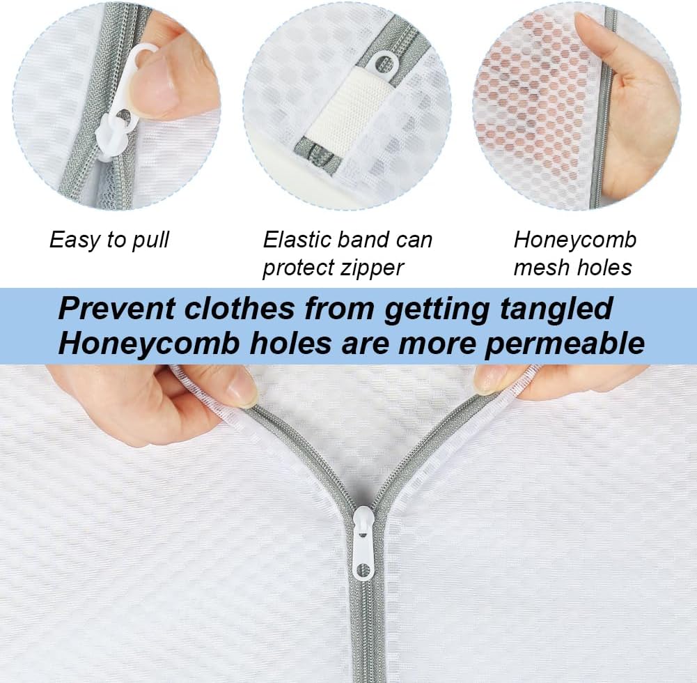 Extra Large Mesh Laundry Bag, 2 Pack XXL Oversize Honeycomb Mesh Wash Bags for Washing Machine, Coats, Stuffed Toys