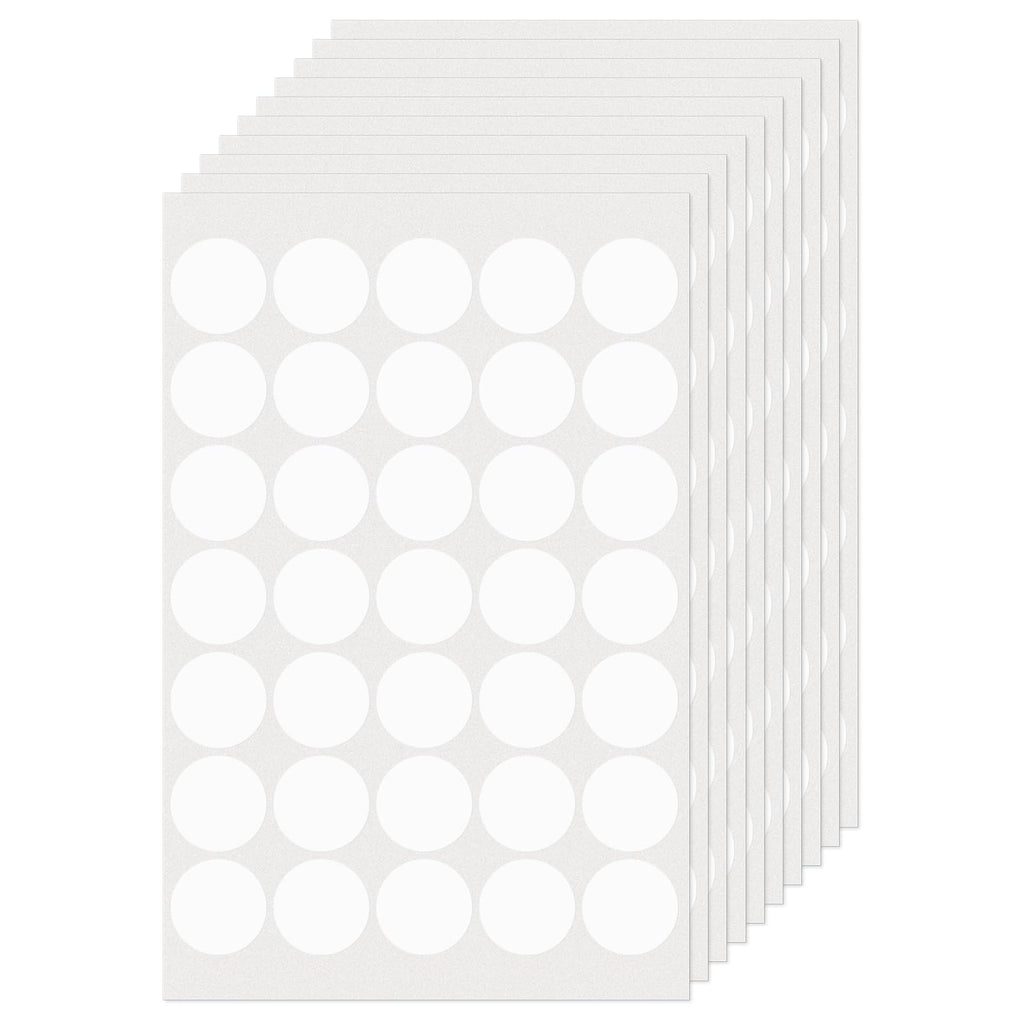 White Round Stickers 1 Inch Removable Vinyl Dot Labels 350 PCS