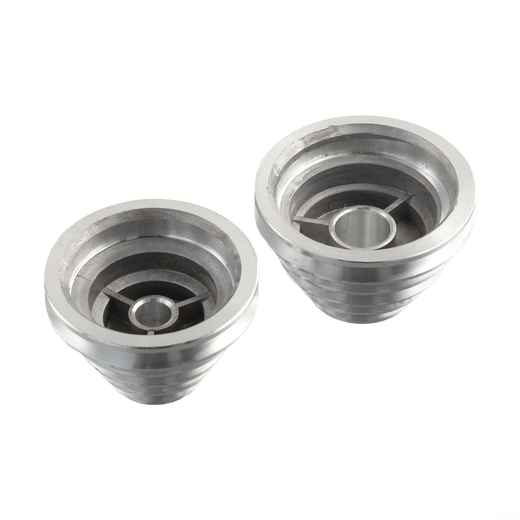 Pagoda Pulley Wheel, Aluminum Transmission Wheel for Benchtop Drill Press, 5-Step V-Belt Sheave for Motor Shaft Drive, Silver(2pcs set)