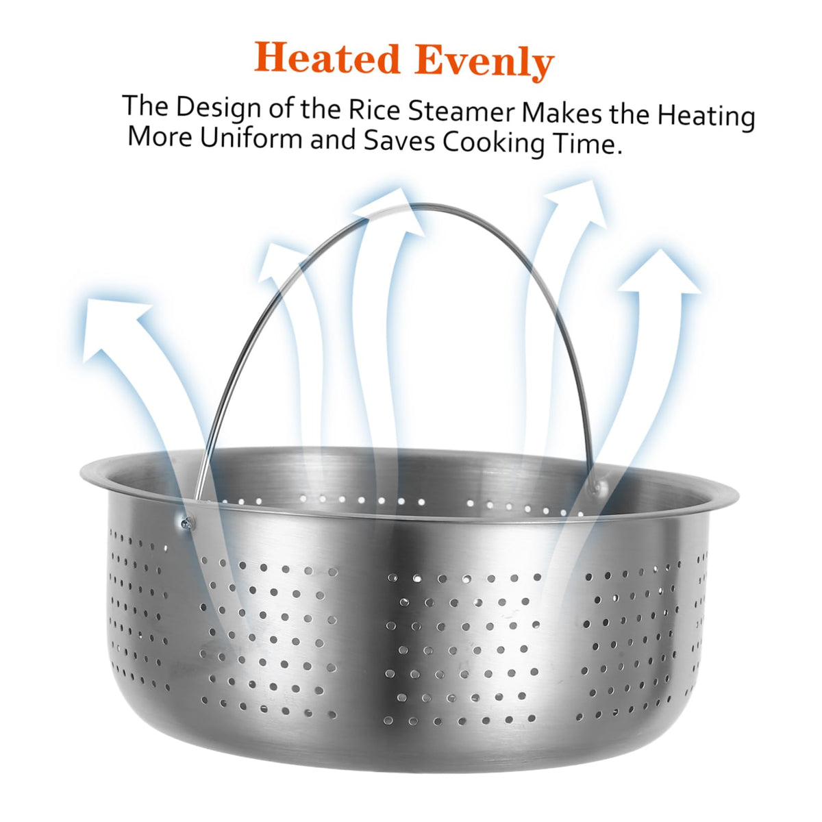 Stainless Steel Steamer Basket Insert for Rice Cooker, Silver