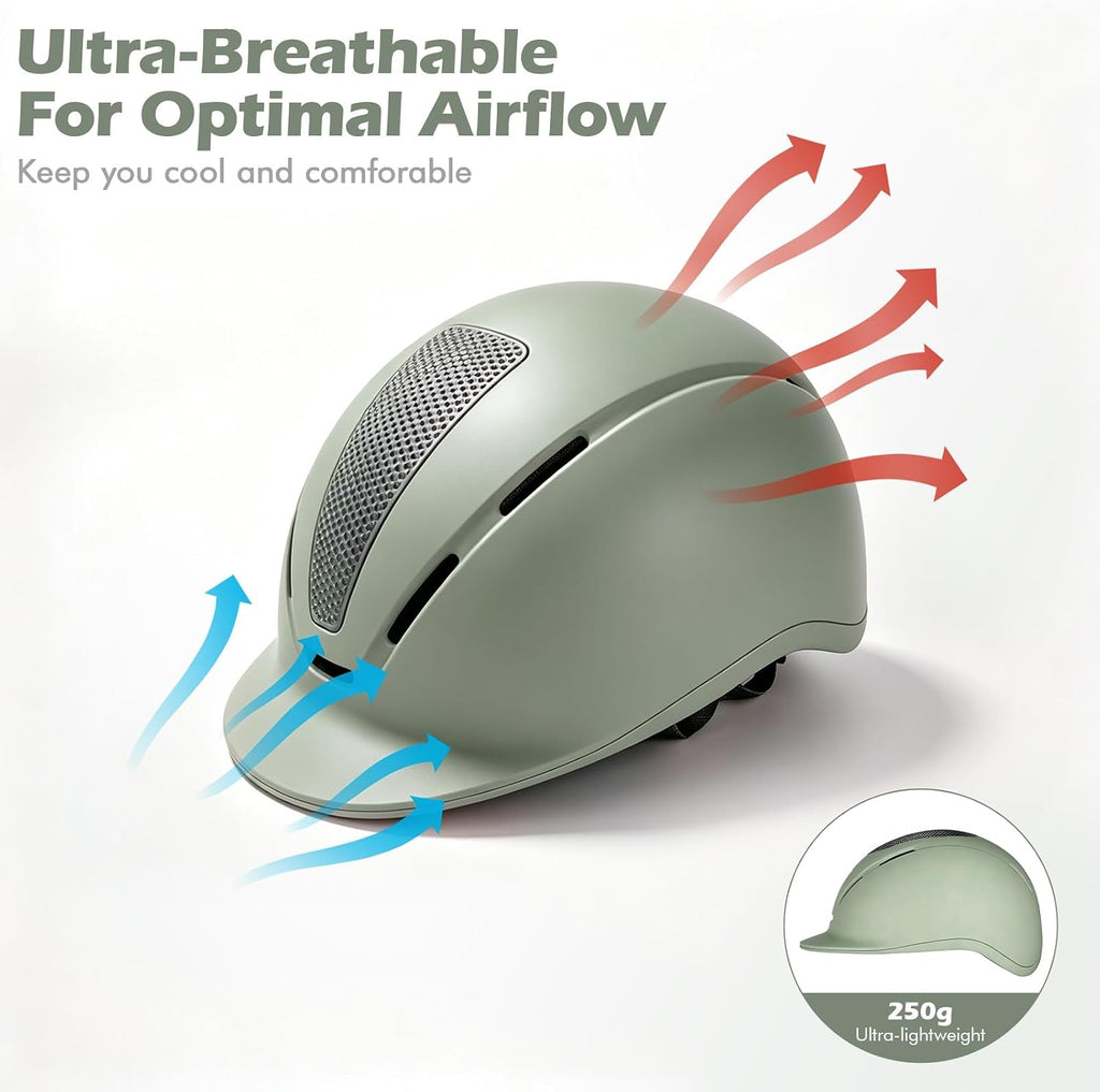 Lightweight Horse Riding Helmet and Gloves Set