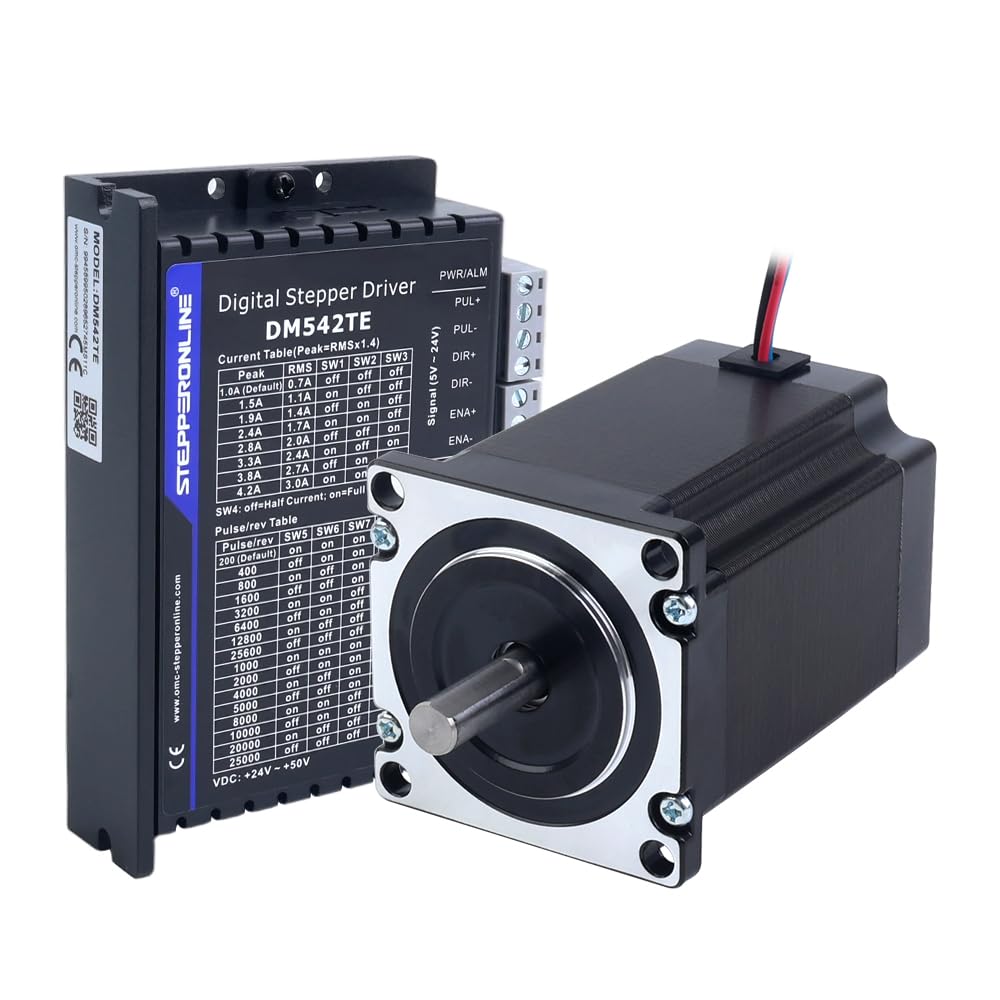 STEPPERONLINE 1 Axis Stepper CNC Kit 1.9Nm(269.06oz.in) Nema 23 Stepper Motor & Driver 1.0-4.2A 24-50VDC DM542TE