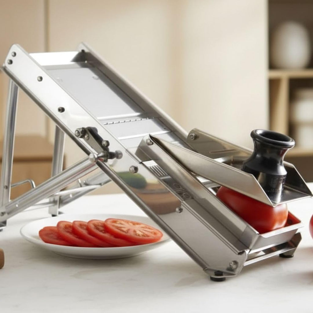Stainless Steel Adjustable Mandoline Food Slicer with 2 Blades Safety Hand Guard- Mandoline Slicer Vegetable Chopper