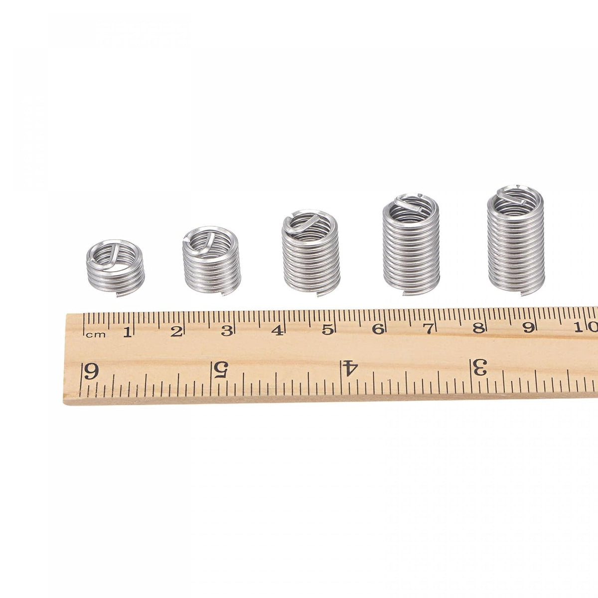 uxcell 10pcs Wire Thread Inserts 3/8-16 UNC 3D(1-1/8") 304 Stainless Steel Helical Type Coiled Thread Repair Kit Wire Screw Threaded Sleeve Sheath for Mechanical Equipment