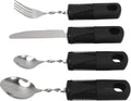 Adaptive Utensils, Weighted Utensils Built up Utensil Easy Grip Silverware Spoon Fork Knife for Elderly Arthritis and