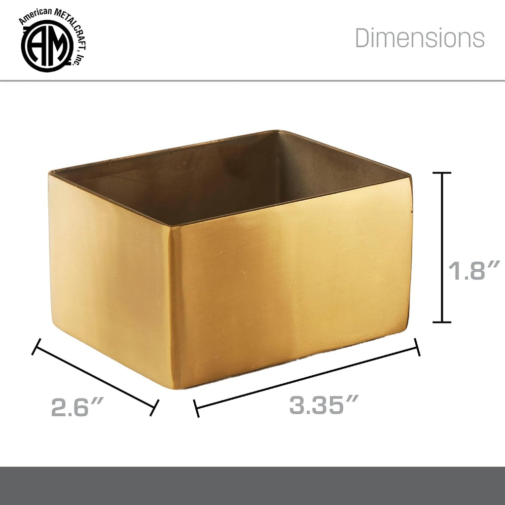 GSPH4 Rectangular Gold Sugar Packet Holder, Satin Finish, 2-3/4 inches L Square
