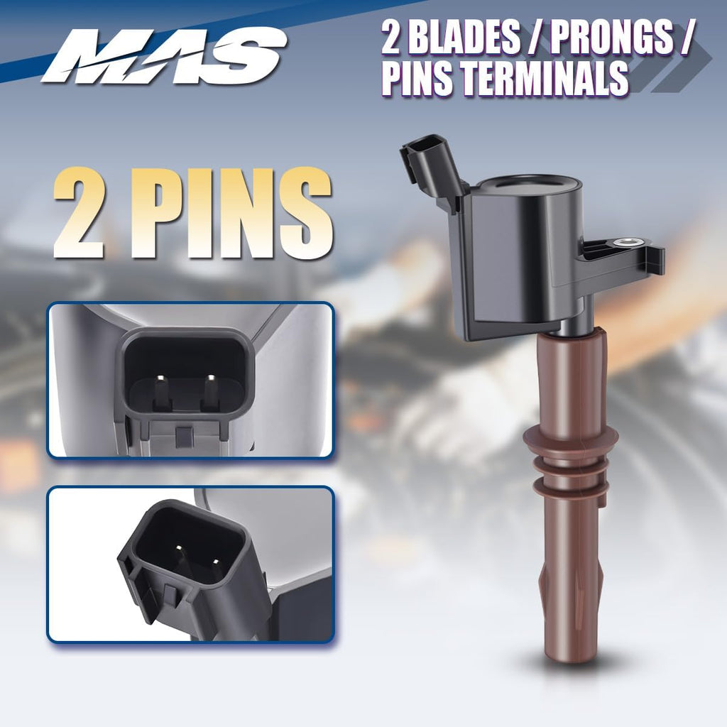 MAS Set of 8 Ignition Coils Brown Boots DG521 and Motorcraft SP-509 Spark Plugs Compatible with Ford Expedition F-150 F-250 F-350 F-450 F-550 F53 4.6L 5.4L C1659