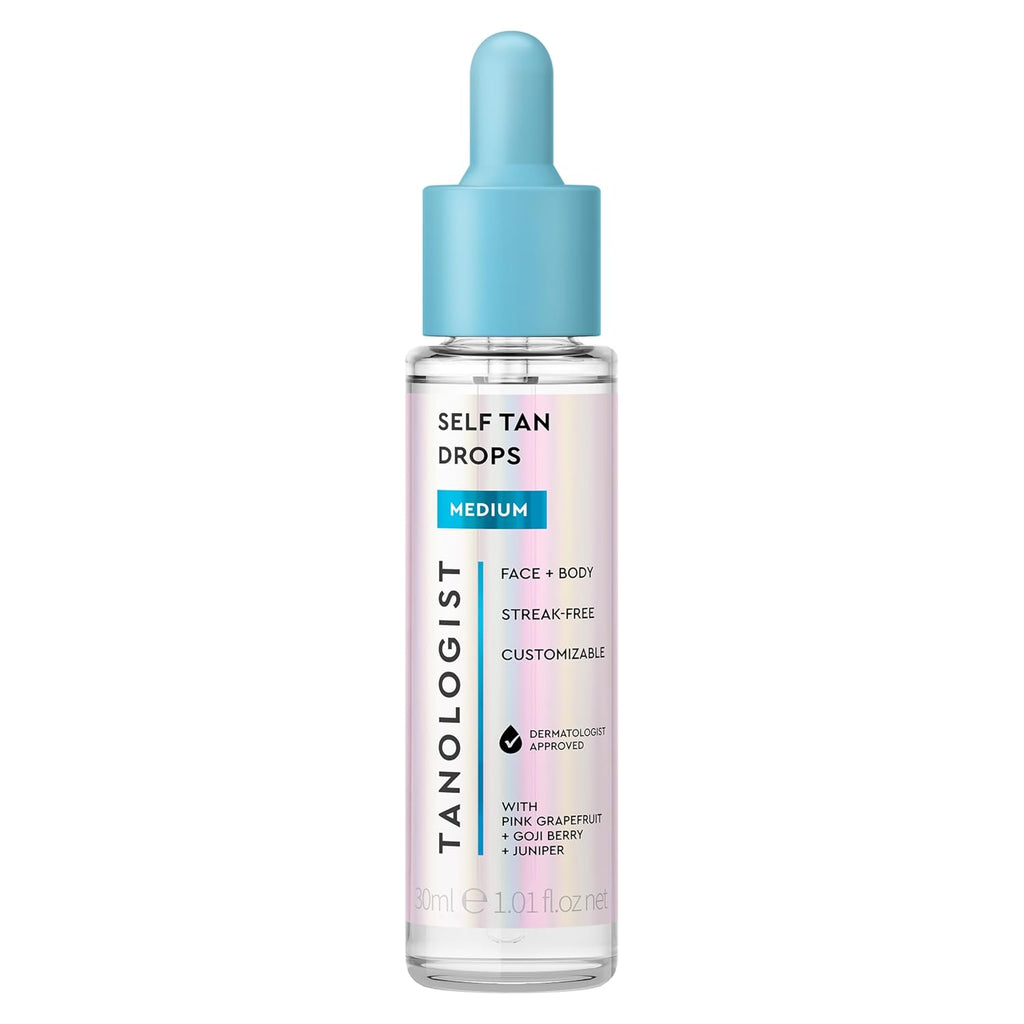 Medium Self-Tan Drops, Face Tanning Drops, 1.01 Fl Oz | Buildable self-tanning glow, face self tanner to mix with