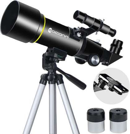 Telescopes, Telescope for Kids and Adults Beginners, 70mm Aperture 400mm Focus Length Refractor Travel Telescope with