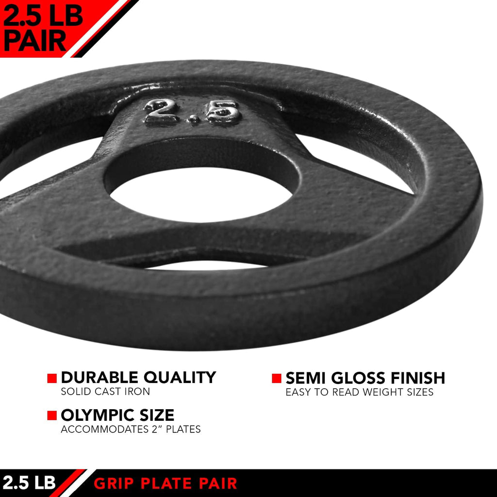 Olympic 2 Inch Grip Plates and Bumper Plates for Barbell - Single Weights or Sets of 2 (Muliple Weights)