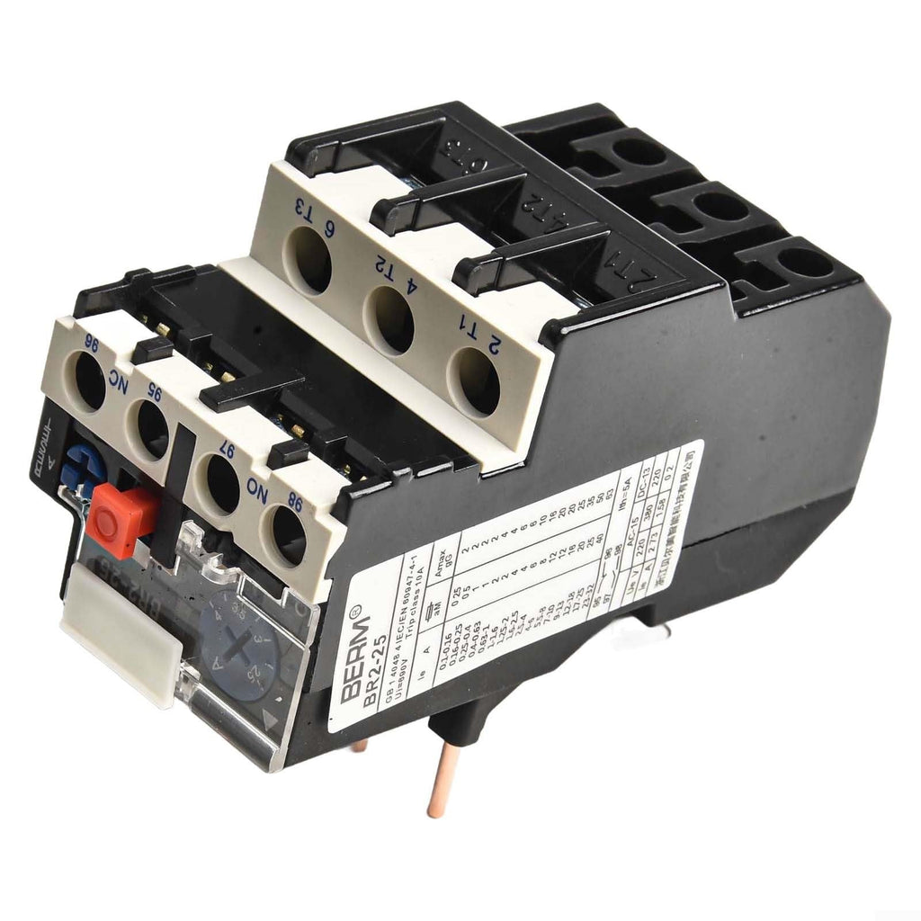 Thermal Overload Relay NR2-25 for Motor Protection, 0.1-25A Adjustable Current, for CJX2 Series Contactors, 690V AC 3-Phase with Phase Loss Defense(2.5-4 Amp)