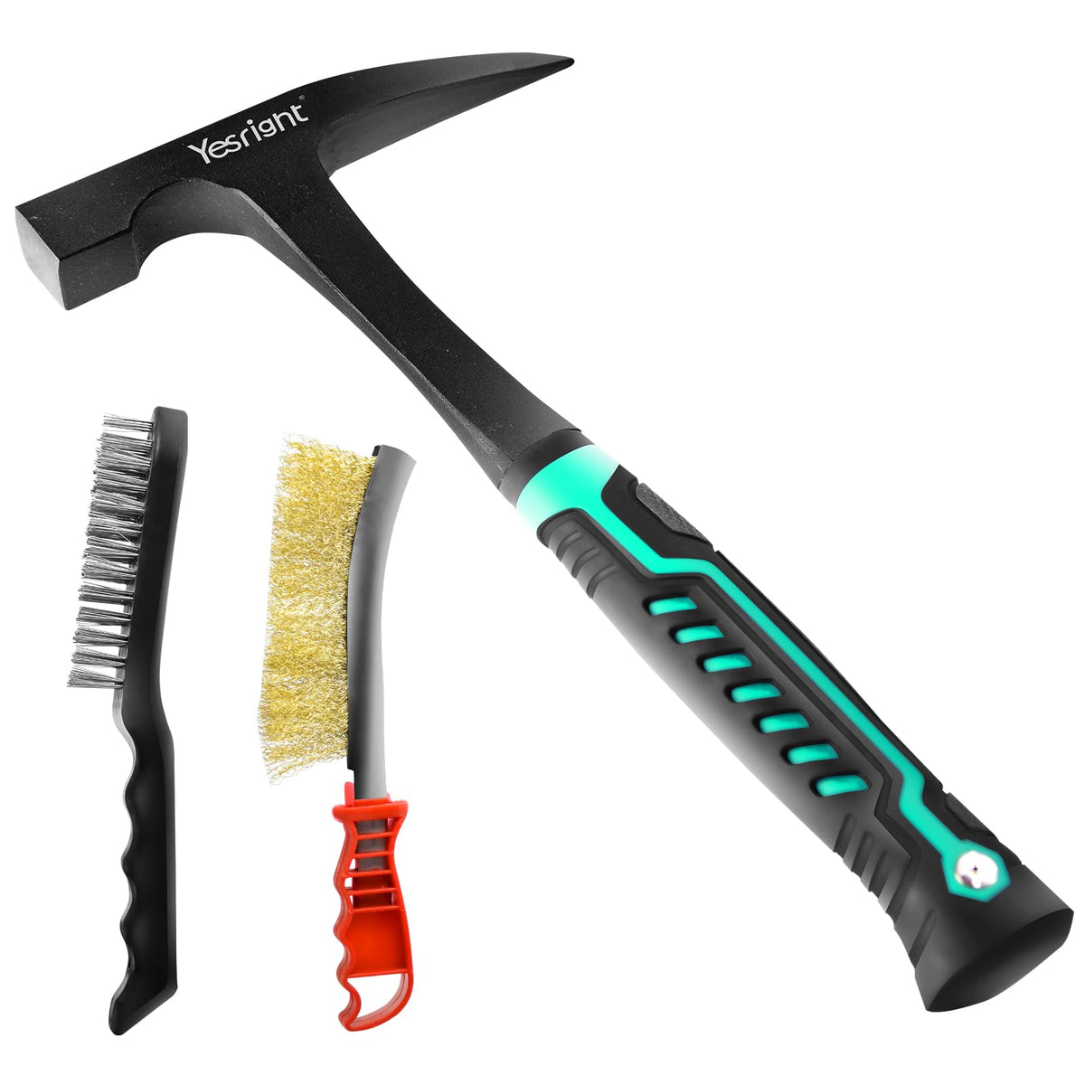 Welding Chipping Hammer and Wire Brush Set,10.7" Slag Removal Tool