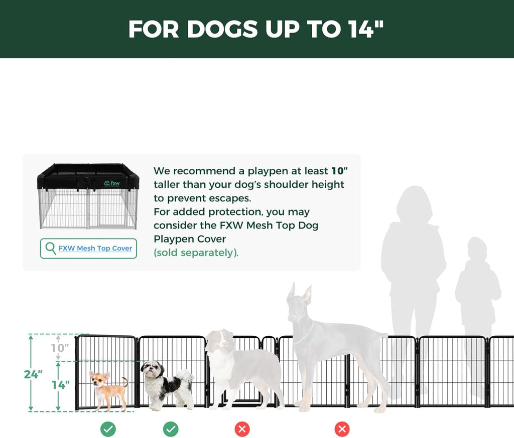 Homeplus Unleashed Indoor Dog Playpen - Stress-Free and Safe Play, Heavy Duty 24 Inch 6 Panels Dog Pen for Puppy and