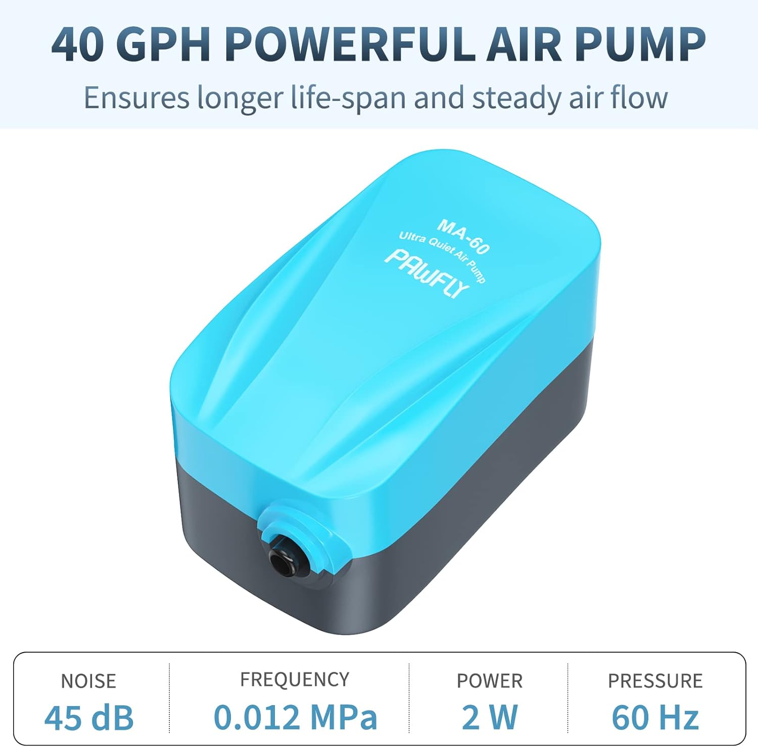 Aquarium Air Pump with Nano Bio Sponge Filter Kit Air Control Valve Airline Tubing and Check Valve Accessories