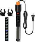 100Watt Aquarium Heater for 15-25 Gallon Fish Tank, Adjustable Submersible Heater Thermostat with Thermometer Strip