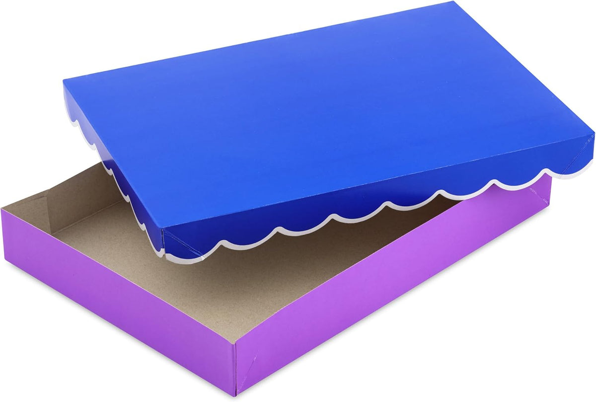 Small Gift Boxes with Lids, 6-Pack (Scalloped Blue, Pink, Teal)