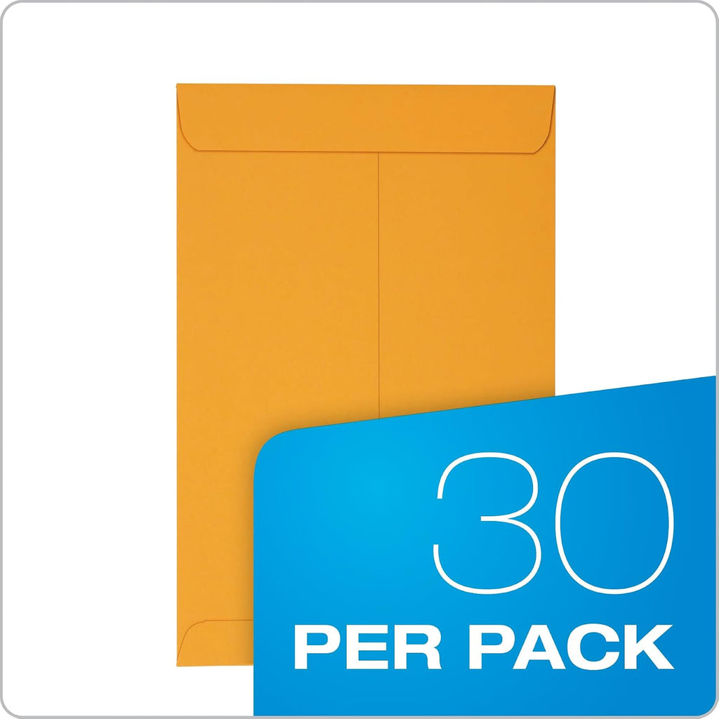 6 x 9 Catalog Envelopes with Self Seal Closure, 28 lb Brown Kraft, for Mailing Small Paper, Photos & Greeting Cards
