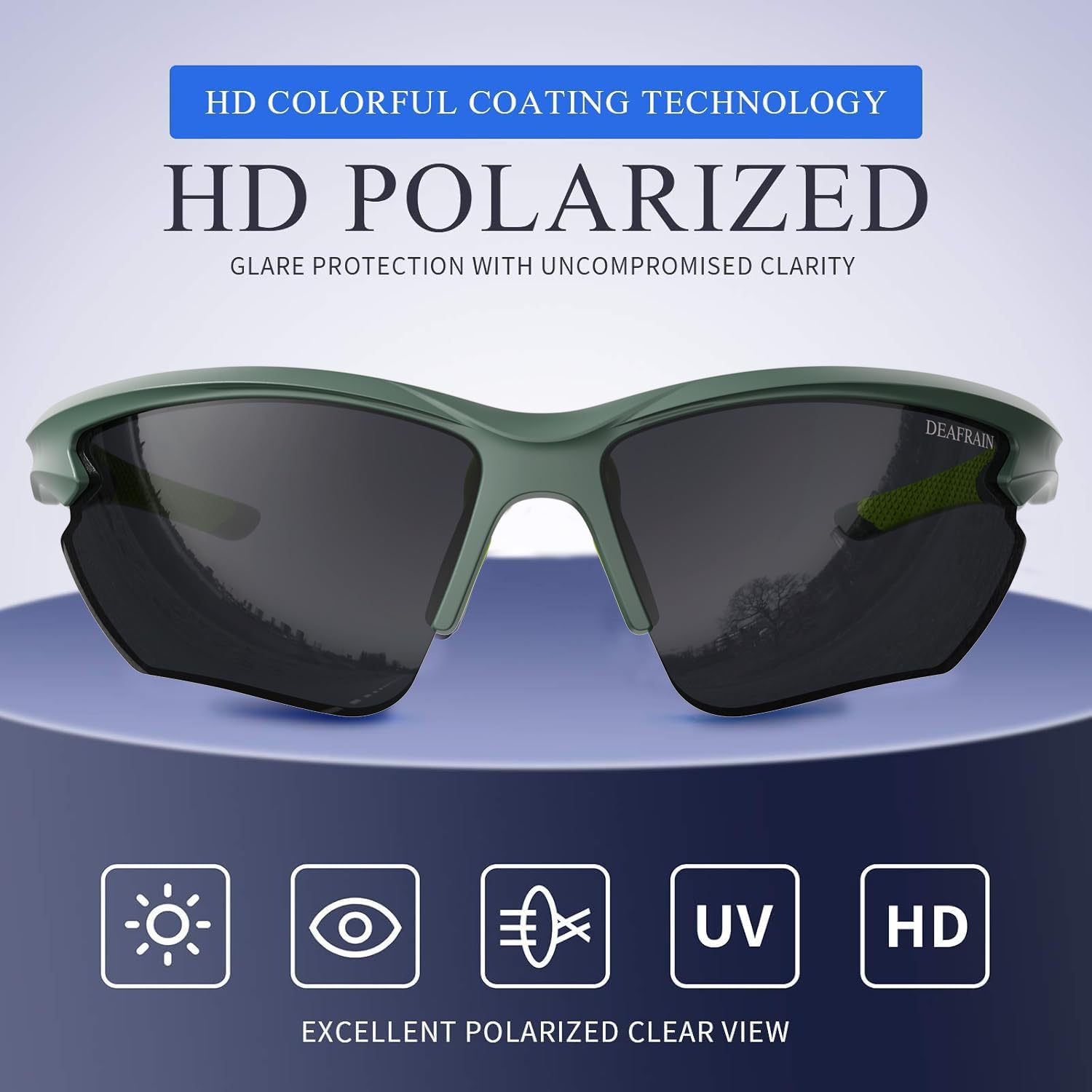 Sports Sunglasses Polarized for Men Women | Running Cycling Fishing, TR90 Unbreakable Frame, UV Protection, Z87