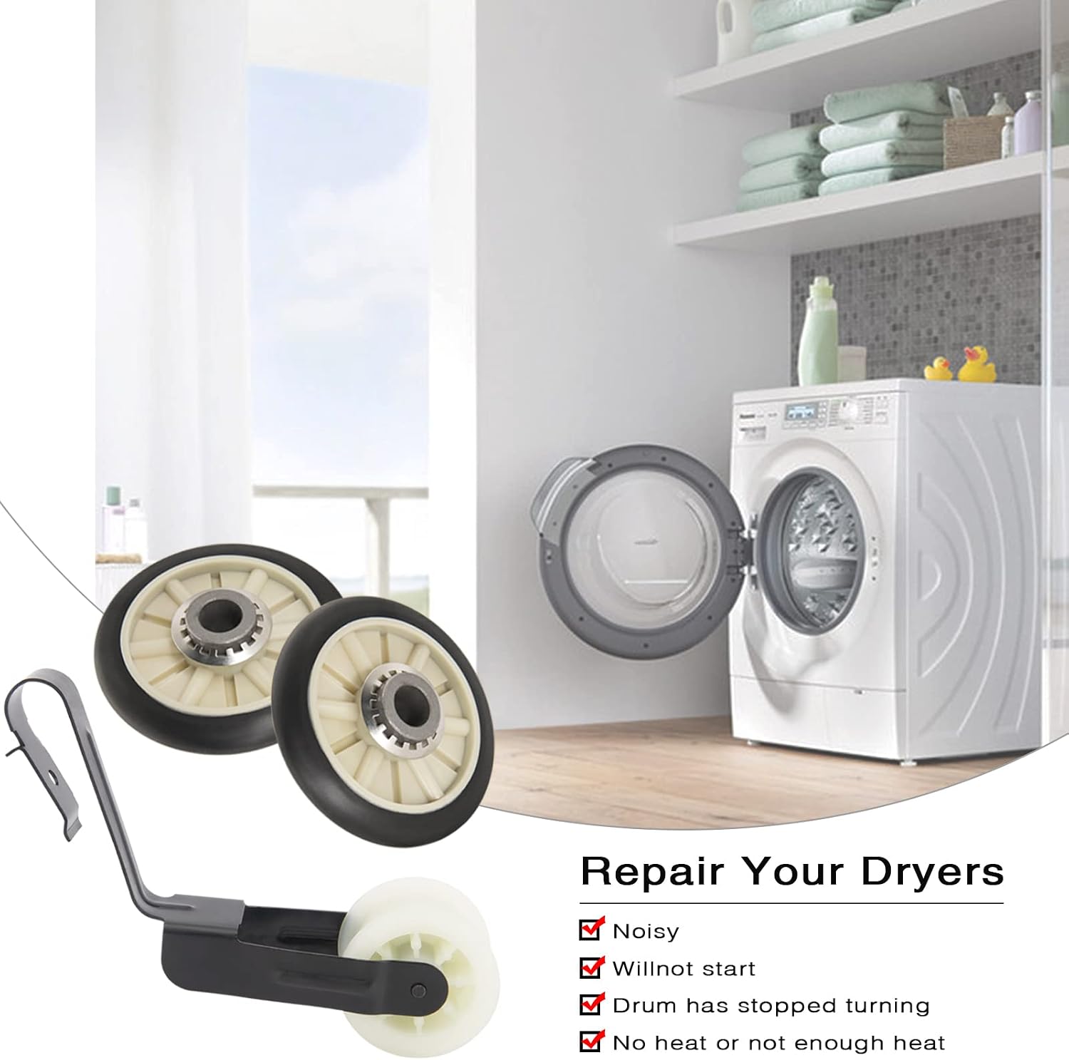 4392065 Dryer Repair Kit Compatible With Whirlpool Maytag Centennial, Amana, Admiral, Crosley Dryer, 349241T Drum