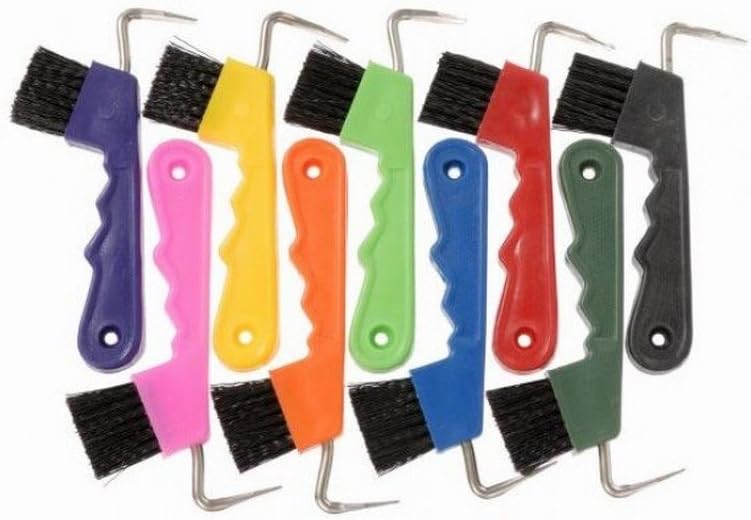 Tough1 Easy Grip Hoof Pick/Brush Combination - 6 Pack