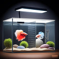 3 Gallon 12.6” L Fish Nano Glass Aquarium, with Separator Plate for Betta, Multi-Functional Square Fish Tank with