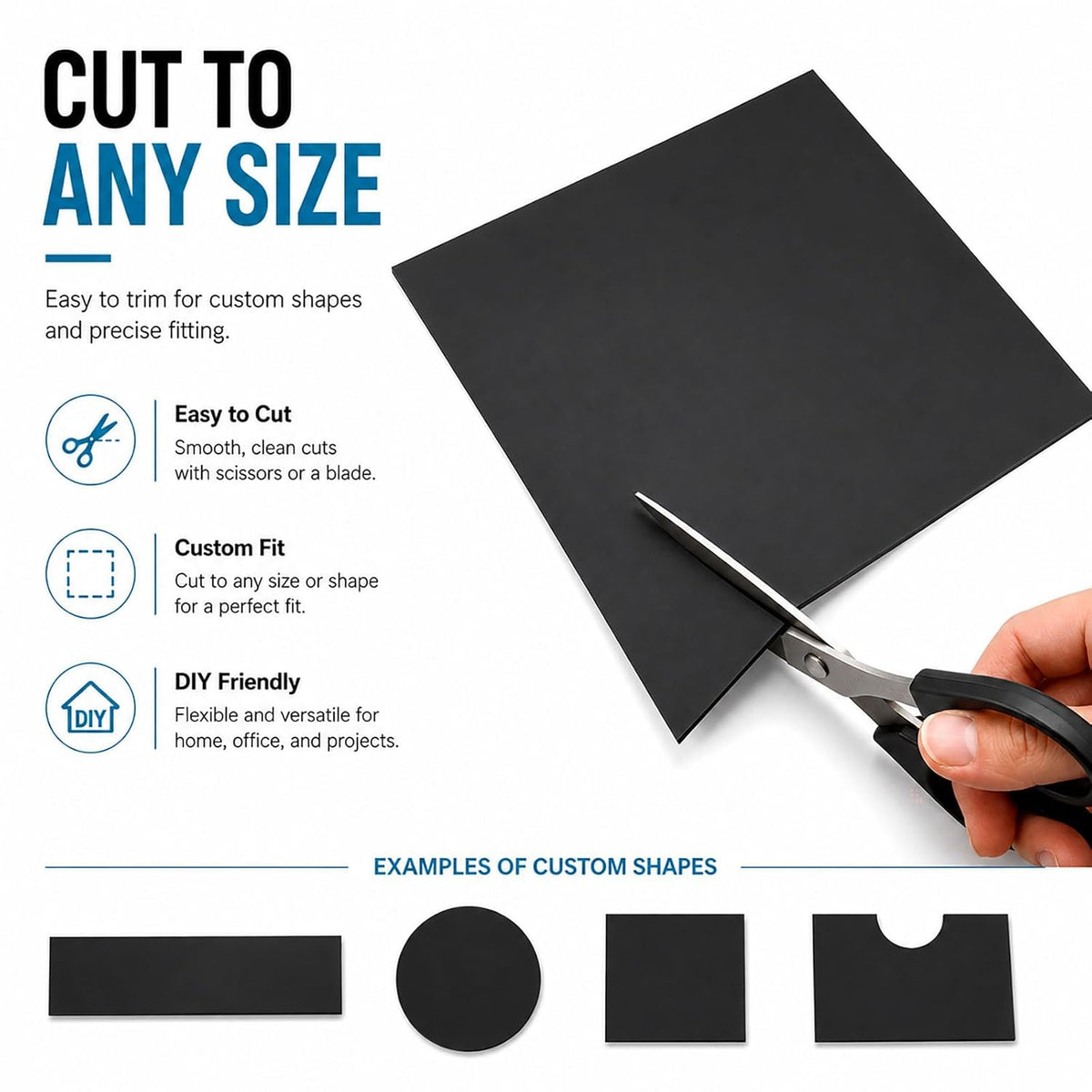 2 Pack Self-Adhesive Rubber Pad Sheet, 6 x 6 inches, Rubber Gasket Sheet