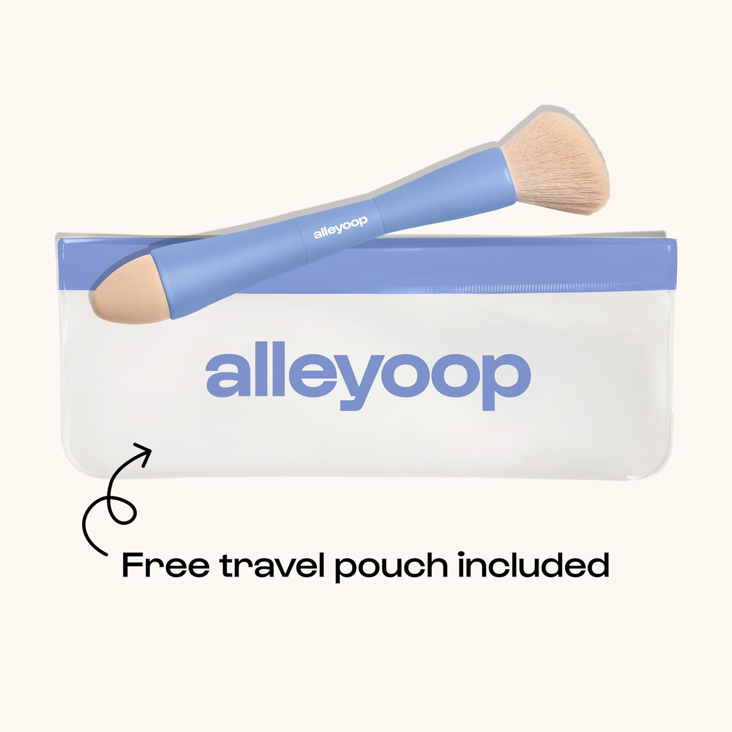 Makeup Brush Set Alleyoop Multi-Tasker 4-in-1 Travel Make Up Brush Set – Compact Makeup Brushes for Foundation