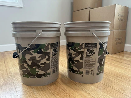 5-Gallon Camouflage Utility Bucket, 2-Pack