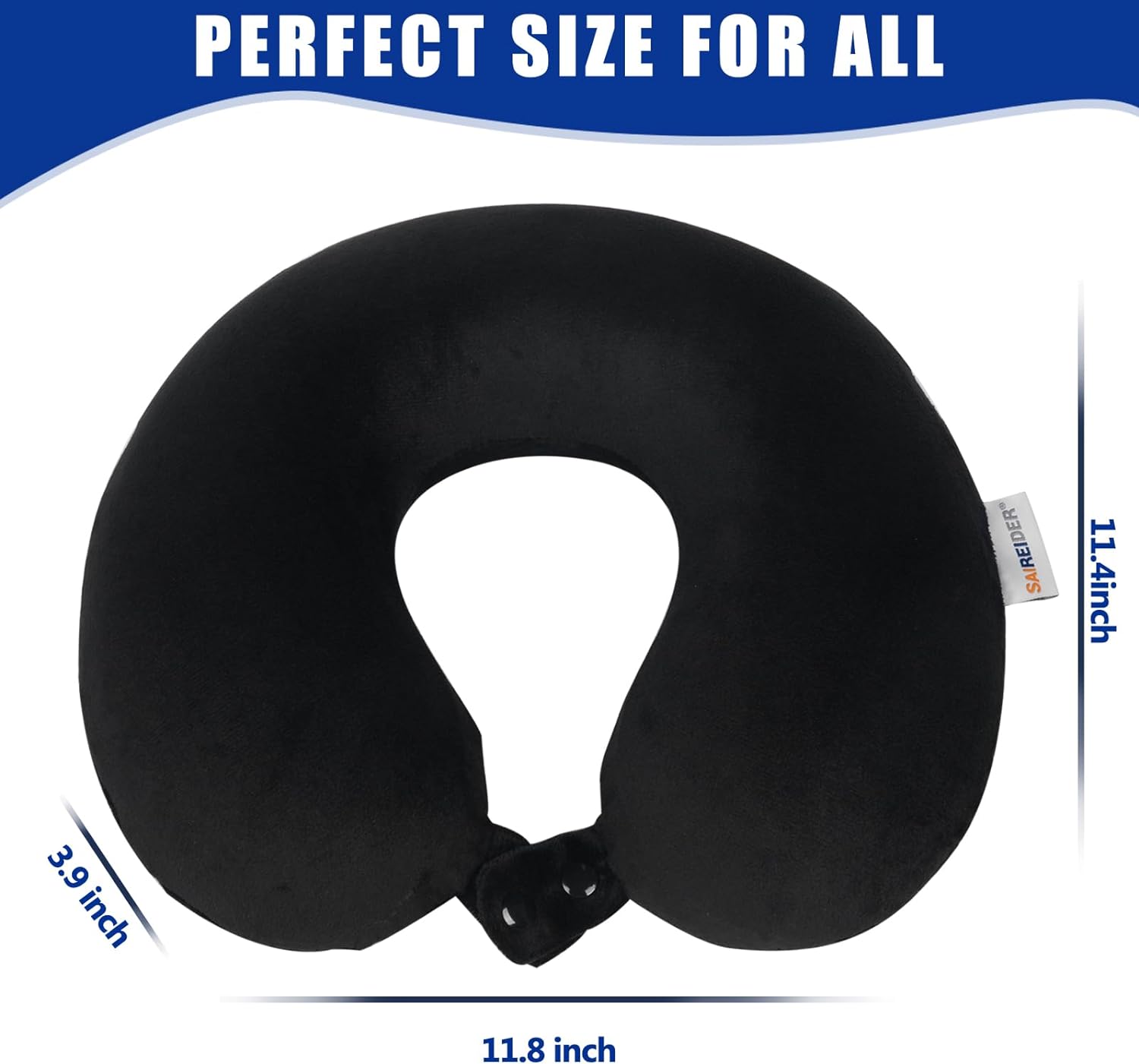 Travel Pillow 100% Pure Memory Foam Travel Neck Pillow, Airplane Pillow for Traveling、Car、Home、Office，Washable