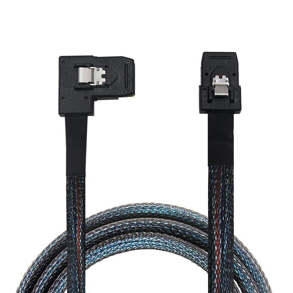 Internal Mini SAS to Right Angle SAS Cable, 2.5FT /0.75M, Compatible with RAID or PCI Express Controller