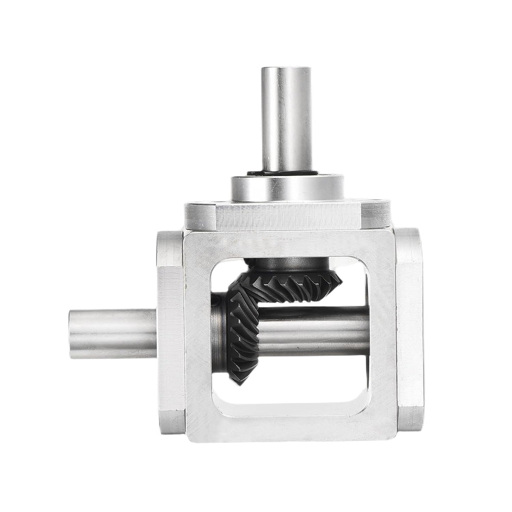uxcell Gear Box 90 Degree Right Angle Bevel Gearbox 1:1 Single Output Shaft 1 Module 20 Teeth Bevel Gear Aluminum Frame Simple Mechanical DIY Module 10mm Shaft,68x71.5x30mm(LxWxH)
