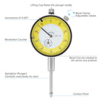 0-1 inch Dial Gauge Tester Indicator, Imperial Scale Dial Indicator