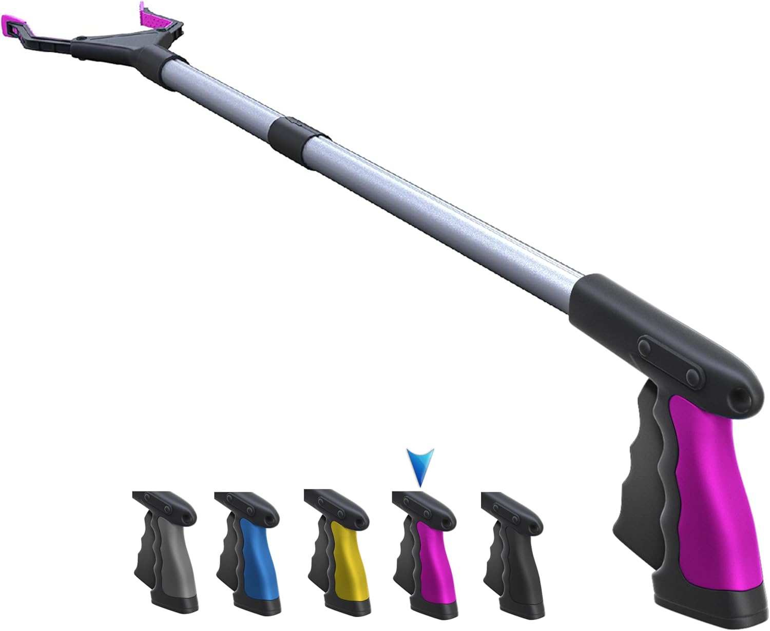 2025 Upgrade PowerGrip T9, Grabber Reacher Tool, Wide Jaw, Foldable, Steel Cable, with 96 Grip Points for Firm Grip