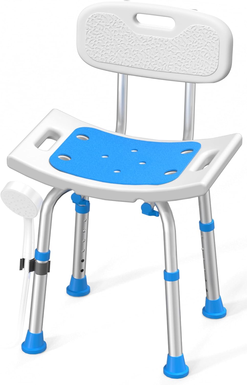 Shower Chair for Inside Shower with Removable Back, 400 lbs Heavy Duty Bath Seat for Bathtub, Safety Bath Stool for